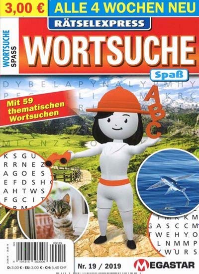 Titelbild der Ausgabe 1/2019 von Wortsuche Spass. Diese Zeitschrift und viele weitere Groschenromane und Rätselhefte als Abo oder epaper bei United Kiosk online kaufen.