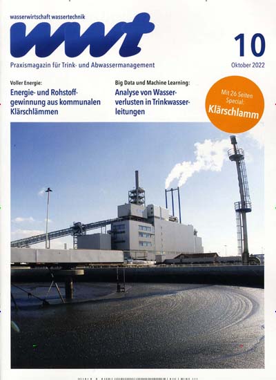 Titelbild der Ausgabe 10/2022 von wwt - Wasserwirtschaft Wassertechnik. Diese Zeitschrift und viele weitere Naturzeitschriften, Landwirtschaftszeitungen und Umweltmagazine als Abo oder epaper bei United Kiosk online kaufen.