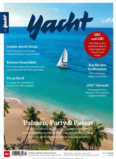 Titelbild der Ausgabe 7/2026 von Yacht. Diese Zeitschrift und viele weitere Sportmagazine als Abo oder epaper bei United Kiosk online kaufen.