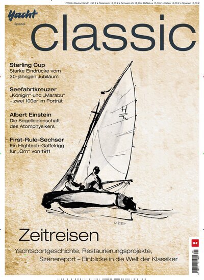 Titelbild der Ausgabe 1/2026 von Yacht Classic. Diese Zeitschrift und viele weitere Sportmagazine als Abo oder epaper bei United Kiosk online kaufen.