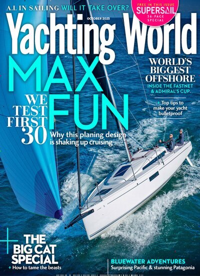 Titelbild der Ausgabe 10/2025 von Yachting World. Diese Zeitschrift und viele weitere Sportmagazine als Abo oder epaper bei United Kiosk online kaufen.