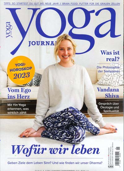 Titelbild der Ausgabe 1/2023 von Yoga World Journal. Diese Zeitschrift und viele weitere Sportmagazine als Abo oder epaper bei United Kiosk online kaufen.