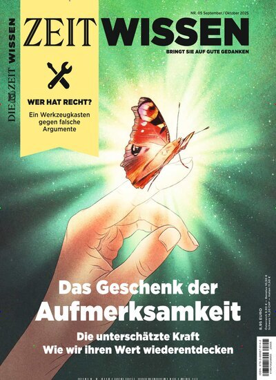 Titelbild der Ausgabe 5/2025 von ZEIT Wissen. Diese Zeitschrift und viele weitere Reisemagazine, Freizeitmagazine und Wissensmagazine als Abo oder epaper bei United Kiosk online kaufen.