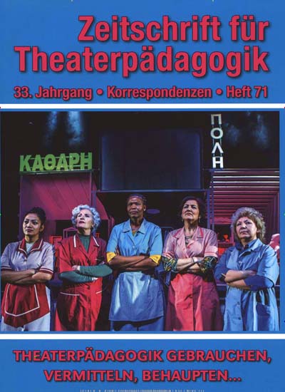 Zeitschrift für Theaterpädagogik aktuelles Titelbild Ausgabe 70/2017 Aktuelles Titelbild von Zeitschrift für Theaterpädagogik. Entdecken Sie jetzt die Ausgabe 70/2017. Lesen Sie gerne Kunstmagazine und Kulturmagazine? Dann empfehlen wir Ihnen Zeitschrift für Theaterpädagogik als Abo oder Geschenkabo.