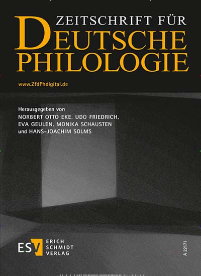 Zeitschrift für deutsche Philologie - ZfdPh Titelbild Ausgabe 2/2018 Titelbild von Zeitschrift für deutsche Philologie - ZfdPh. Entdecken Sie jetzt die Ausgabe 2/2018. Lesen Sie gerne Science magazines? Dann empfehlen wir Ihnen Zeitschrift für deutsche Philologie - ZfdPh als Abo oder Geschenkabo.