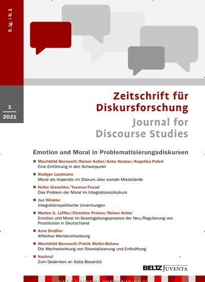 Titelbild der Ausgabe 1/2021 von Zeitschrift für Diskursforschung. Diese Zeitschrift und viele weitere Zeitschriften für Pädagogik als Abo oder epaper bei United Kiosk online kaufen.