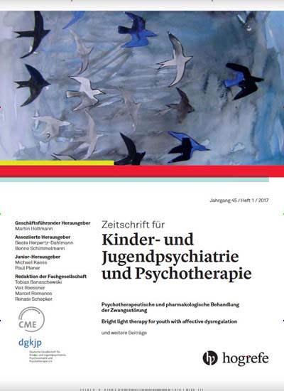 Titelbild der Ausgabe 1/2017 von Zeitschrift für Kinder- und Jugendpsychiatrie und Psychotherapie. Diese Zeitschrift und viele weitere Pflegezeitschriften und medizinische Fachzeitschriften als Abo oder epaper bei United Kiosk online kaufen.