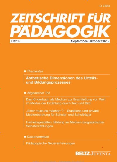 Titelbild der Ausgabe 5/2025 von Zeitschrift für Pädagogik. Diese Zeitschrift und viele weitere Zeitschriften für Pädagogik als Abo oder epaper bei United Kiosk online kaufen.