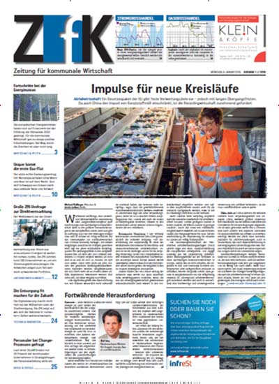 Titelbild der Ausgabe 1/2021 von ZfK - Zeitung für kommunale Wirtschaft. Diese Zeitschrift und viele weitere Jurazeitschriften und Zeitschriften für Verwaltung als Abo oder epaper bei United Kiosk online kaufen.