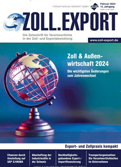 Titelbild der Ausgabe 2/2024 von ZOLL.EXPORT. Diese Zeitschrift und viele weitere Jurazeitschriften und Zeitschriften für Verwaltung als Abo oder epaper bei United Kiosk online kaufen.