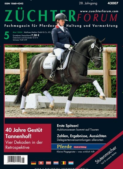 Titelbild der Ausgabe 5/2024 von Züchterforum. Diese Zeitschrift und viele weitere Sportmagazine als Abo oder epaper bei United Kiosk online kaufen.