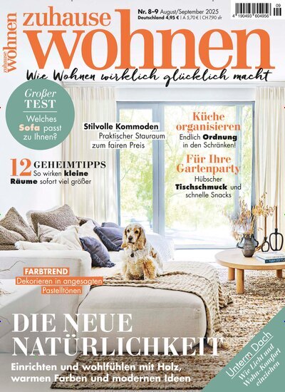 Titelbild der Ausgabe 9/2025 von Zuhause Wohnen. Diese Zeitschrift und viele weitere Gartenzeitschriften und Wohnzeitschriften als Abo oder epaper bei United Kiosk online kaufen.