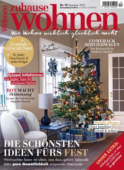 Titelbild der Ausgabe 12/2025 von Zuhause Wohnen. Diese Zeitschrift und viele weitere Gartenzeitschriften und Wohnzeitschriften als Abo oder epaper bei United Kiosk online kaufen.