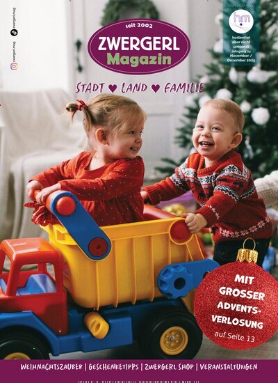 Titelbild der Ausgabe 6/2025 von Zwergerl Magazin für Familien. Diese Zeitschrift und viele weitere Elternzeitschriften und Tierzeitschriften als Abo oder epaper bei United Kiosk online kaufen.