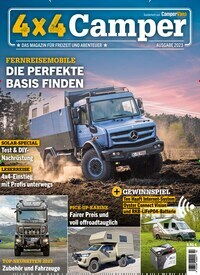 Titelbild der Ausgabe 1/2023 von 4X4 Camper. Diese Zeitschrift und viele weitere Automagazine und Motorradzeitschriften als Abo oder epaper bei United Kiosk online kaufen.