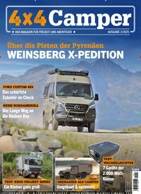 Titelbild der Ausgabe 2/2025 von 4X4 Camper. Diese Zeitschrift und viele weitere Automagazine und Motorradzeitschriften als Abo oder epaper bei United Kiosk online kaufen.
