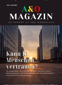 Titelbild der Ausgabe 19/2025 von A & O Magazin. Diese Zeitschrift und viele weitere Businessmagazine als Abo oder epaper bei United Kiosk online kaufen.