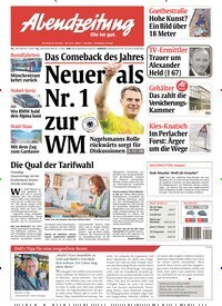 Titelbild der Ausgabe 113/2026 von Abendzeitung München. Diese Zeitschrift und viele weitere Zeitungsabos als Abo oder epaper bei United Kiosk online kaufen.