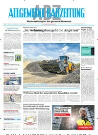Titelbild der Ausgabe 12/2023 von ABZ - Allgemeine Bauzeitung. Diese Zeitschrift und viele weitere Architekturzeitschriften und Bauzeitschriften als Abo oder epaper bei United Kiosk online kaufen.
