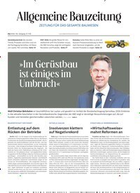 Titelbild der Ausgabe 17/2026 von ABZ - Allgemeine Bauzeitung. Diese Zeitschrift und viele weitere Architekturzeitschriften und Bauzeitschriften als Abo oder epaper bei United Kiosk online kaufen.