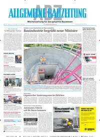 Titelbild der Ausgabe 19/2025 von ABZ - Allgemeine Bauzeitung. Diese Zeitschrift und viele weitere Architekturzeitschriften und Bauzeitschriften als Abo oder epaper bei United Kiosk online kaufen.