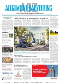 Titelbild der Ausgabe 24/2025 von ABZ - Allgemeine Bauzeitung. Diese Zeitschrift und viele weitere Architekturzeitschriften und Bauzeitschriften als Abo oder epaper bei United Kiosk online kaufen.
