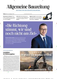 Titelbild der Ausgabe 33/2026 von ABZ - Allgemeine Bauzeitung. Diese Zeitschrift und viele weitere Architekturzeitschriften und Bauzeitschriften als Abo oder epaper bei United Kiosk online kaufen.