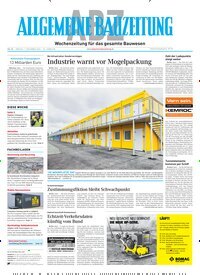 Titelbild der Ausgabe 45/2025 von ABZ - Allgemeine Bauzeitung. Diese Zeitschrift und viele weitere Architekturzeitschriften und Bauzeitschriften als Abo oder epaper bei United Kiosk online kaufen.