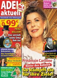 Titelbild der Ausgabe 1/2026 von Adel aktuell. Diese Zeitschrift und viele weitere Frauenzeitschriften als Abo oder epaper bei United Kiosk online kaufen.