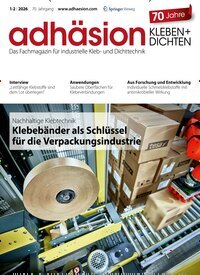 Titelbild der Ausgabe 1/2026 von adhäsion KLEBEN & DICHTEN. Diese Zeitschrift und viele weitere Industriemagazine und Handwerkmagazine als Abo oder epaper bei United Kiosk online kaufen.
