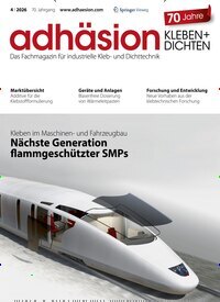 Titelbild der Ausgabe 4/2026 von adhäsion KLEBEN & DICHTEN. Diese Zeitschrift und viele weitere Industriemagazine und Handwerkmagazine als Abo oder epaper bei United Kiosk online kaufen.