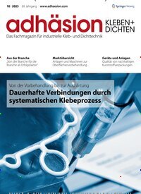 Titelbild der Ausgabe 10/2025 von adhäsion KLEBEN & DICHTEN. Diese Zeitschrift und viele weitere Industriemagazine und Handwerkmagazine als Abo oder epaper bei United Kiosk online kaufen.