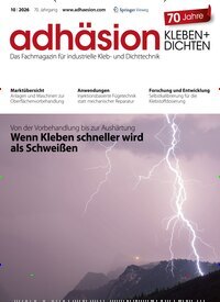 Titelbild der Ausgabe 10/2026 von adhäsion KLEBEN & DICHTEN. Diese Zeitschrift und viele weitere Industriemagazine und Handwerkmagazine als Abo oder epaper bei United Kiosk online kaufen.