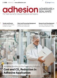 Titelbild der Ausgabe 2/2026 von adhesion ADHESIVES + SEALANTS. Diese Zeitschrift und viele weitere Industriemagazine und Handwerkmagazine als Abo oder epaper bei United Kiosk online kaufen.