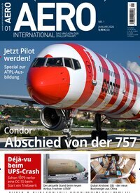 Titelbild der Ausgabe 1/2026 von Aero International. Diese Zeitschrift und viele weitere Reisemagazine, Freizeitmagazine und Wissensmagazine als Abo oder epaper bei United Kiosk online kaufen.