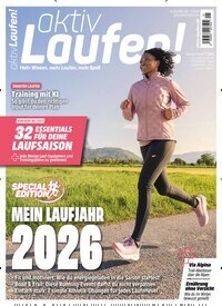 Titelbild der Ausgabe 1/2026 von aktiv Laufen. Diese Zeitschrift und viele weitere Sportmagazine als Abo oder epaper bei United Kiosk online kaufen.