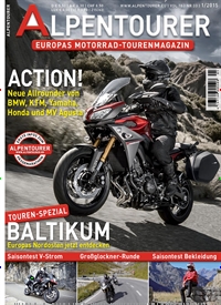Titelbild der Ausgabe 1/2015 von Alpentourer. Diese Zeitschrift und viele weitere Automagazine und Motorradzeitschriften als Abo oder epaper bei United Kiosk online kaufen.