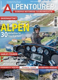 Titelbild der Ausgabe 2/2017 von Alpentourer. Diese Zeitschrift und viele weitere Automagazine und Motorradzeitschriften als Abo oder epaper bei United Kiosk online kaufen.