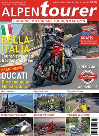 Titelbild der Ausgabe 3/2014 von Alpentourer. Diese Zeitschrift und viele weitere Automagazine und Motorradzeitschriften als Abo oder epaper bei United Kiosk online kaufen.