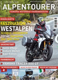 Titelbild der Ausgabe 3/2018 von Alpentourer. Diese Zeitschrift und viele weitere Automagazine und Motorradzeitschriften als Abo oder epaper bei United Kiosk online kaufen.