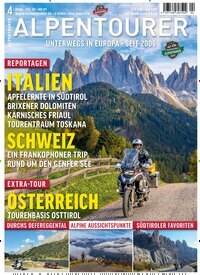 Titelbild der Ausgabe 4/2025 von Alpentourer. Diese Zeitschrift und viele weitere Automagazine und Motorradzeitschriften als Abo oder epaper bei United Kiosk online kaufen.