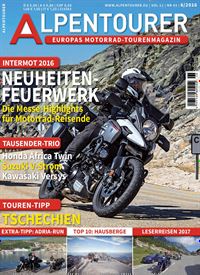 Titelbild der Ausgabe 6/2016 von Alpentourer. Diese Zeitschrift und viele weitere Automagazine und Motorradzeitschriften als Abo oder epaper bei United Kiosk online kaufen.