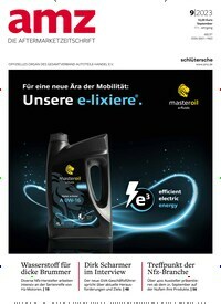 Titelbild der Ausgabe 9/2023 von amz - die aftermarketzeitschrift. Diese Zeitschrift und viele weitere Industriemagazine und Handwerkmagazine als Abo oder epaper bei United Kiosk online kaufen.