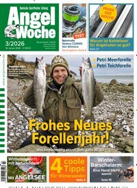 Titelbild der Ausgabe 3/2026 von AngelWoche. Diese Zeitschrift und viele weitere Sportmagazine als Abo oder epaper bei United Kiosk online kaufen.