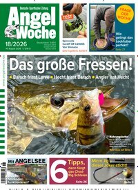 Titelbild der Ausgabe 18/2026 von AngelWoche. Diese Zeitschrift und viele weitere Sportmagazine als Abo oder epaper bei United Kiosk online kaufen.