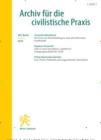Titelbild der Ausgabe 3/2025 von Archiv für die civilistische Praxis (AcP). Diese Zeitschrift und viele weitere Jurazeitschriften und Zeitschriften für Verwaltung als Abo oder epaper bei United Kiosk online kaufen.