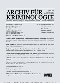 Titelbild der Ausgabe 4/2023 von Archiv für Kriminologie. Diese Zeitschrift und viele weitere Jurazeitschriften und Zeitschriften für Verwaltung als Abo oder epaper bei United Kiosk online kaufen.