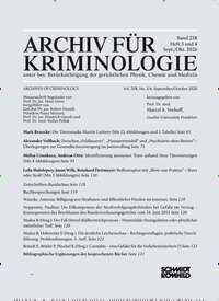 Titelbild der Ausgabe 5/2026 von Archiv für Kriminologie. Diese Zeitschrift und viele weitere Jurazeitschriften und Zeitschriften für Verwaltung als Abo oder epaper bei United Kiosk online kaufen.