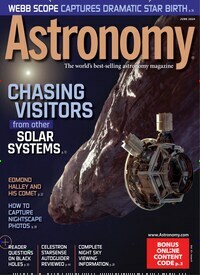 Titelbild der Ausgabe 6/2024 von Astronomy. Diese Zeitschrift und viele weitere Reisemagazine, Freizeitmagazine und Wissensmagazine als Abo oder epaper bei United Kiosk online kaufen.