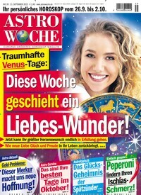 Titelbild der Ausgabe 39/2022 von Astrowoche. Diese Zeitschrift und viele weitere Frauenzeitschriften als Abo oder epaper bei United Kiosk online kaufen.